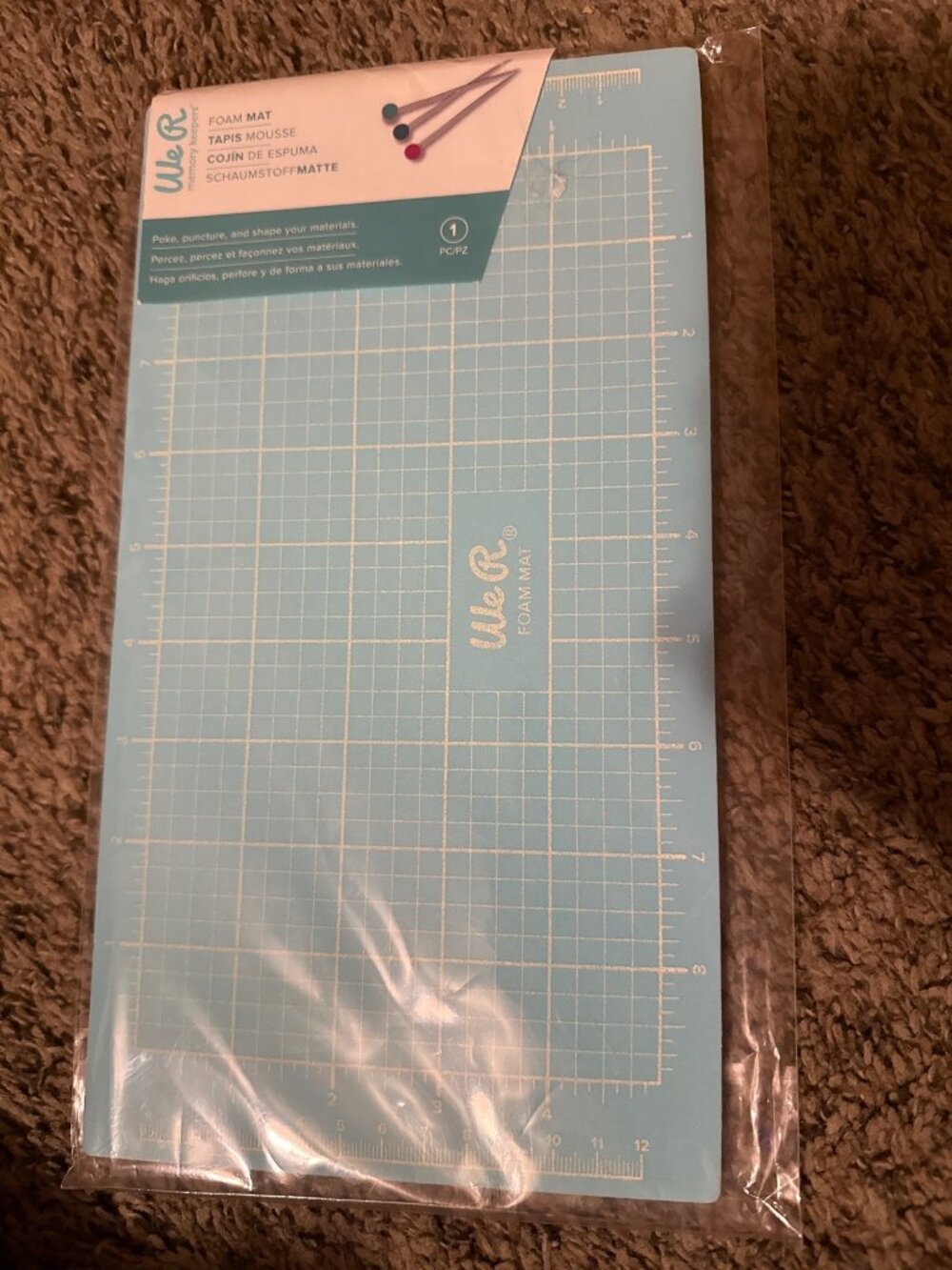 We R Memory Keepers Foam Mat For Crafting & DIY Projects Blue 12" x 8"